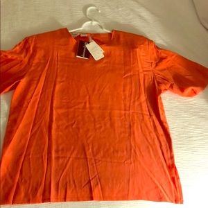 Dorman orange silk blouse